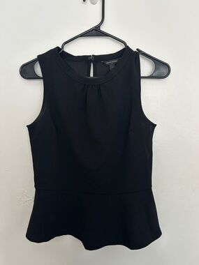 Banana Republic Black Sleeveless Peplum Blouse